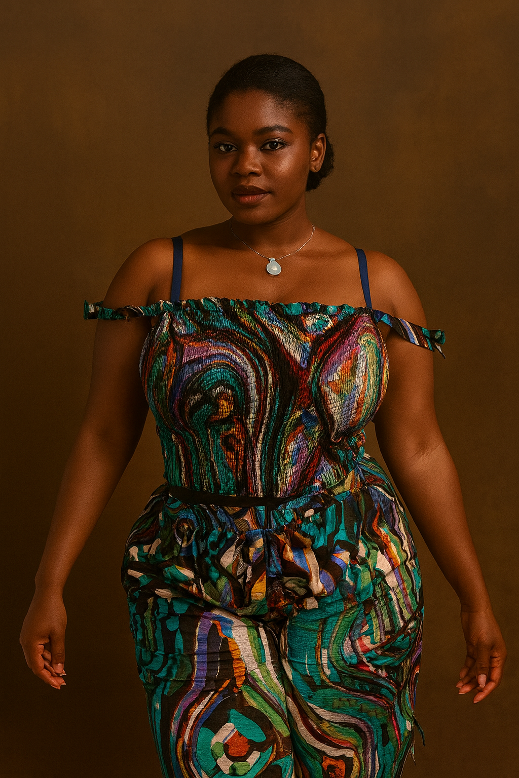 Emerald Swirl  two pieces set