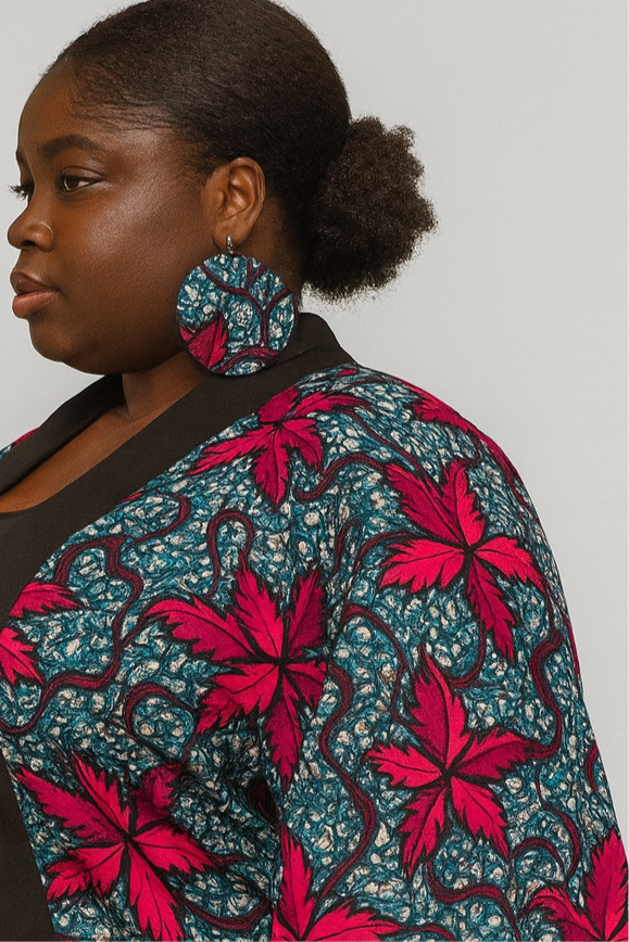 African Print Kimono Sleeve Dress – Handmade Ankara Maxi Dress, Tribal Boho Style for Women”